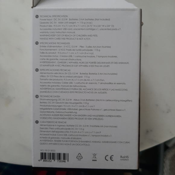 BNIB Serene House Ion Fan Diffuser + Essential Oil Bottle - Picture 10 of 12